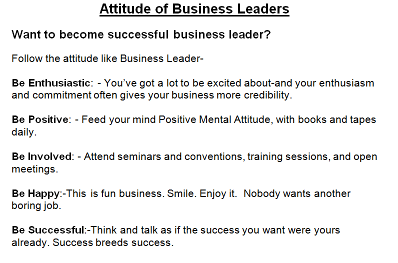 Attitude Of Business Leader | divine wellness health